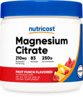 Nutricost Magnesium Citrate Powder – Fruit Punch, 250 g