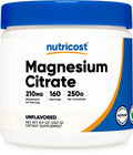 Nutricost Magnesium Citrate Powder (Unflavored, 250 Gram) - 250G, Non-GMO & Gluten Free, Made in USA