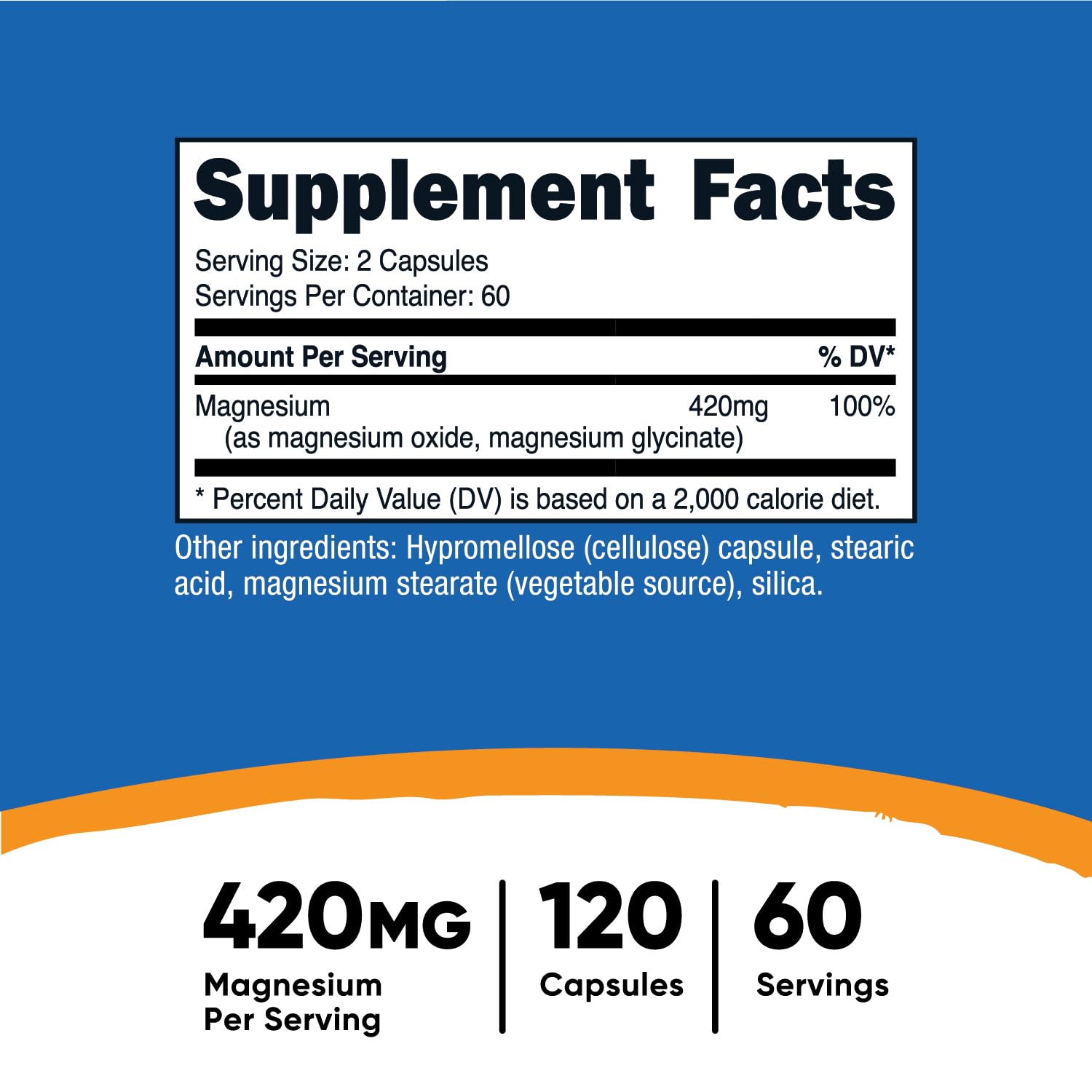 Nutricost Magnesium+ Extra Strength 420mg - 120 Capsules (60 Servings)