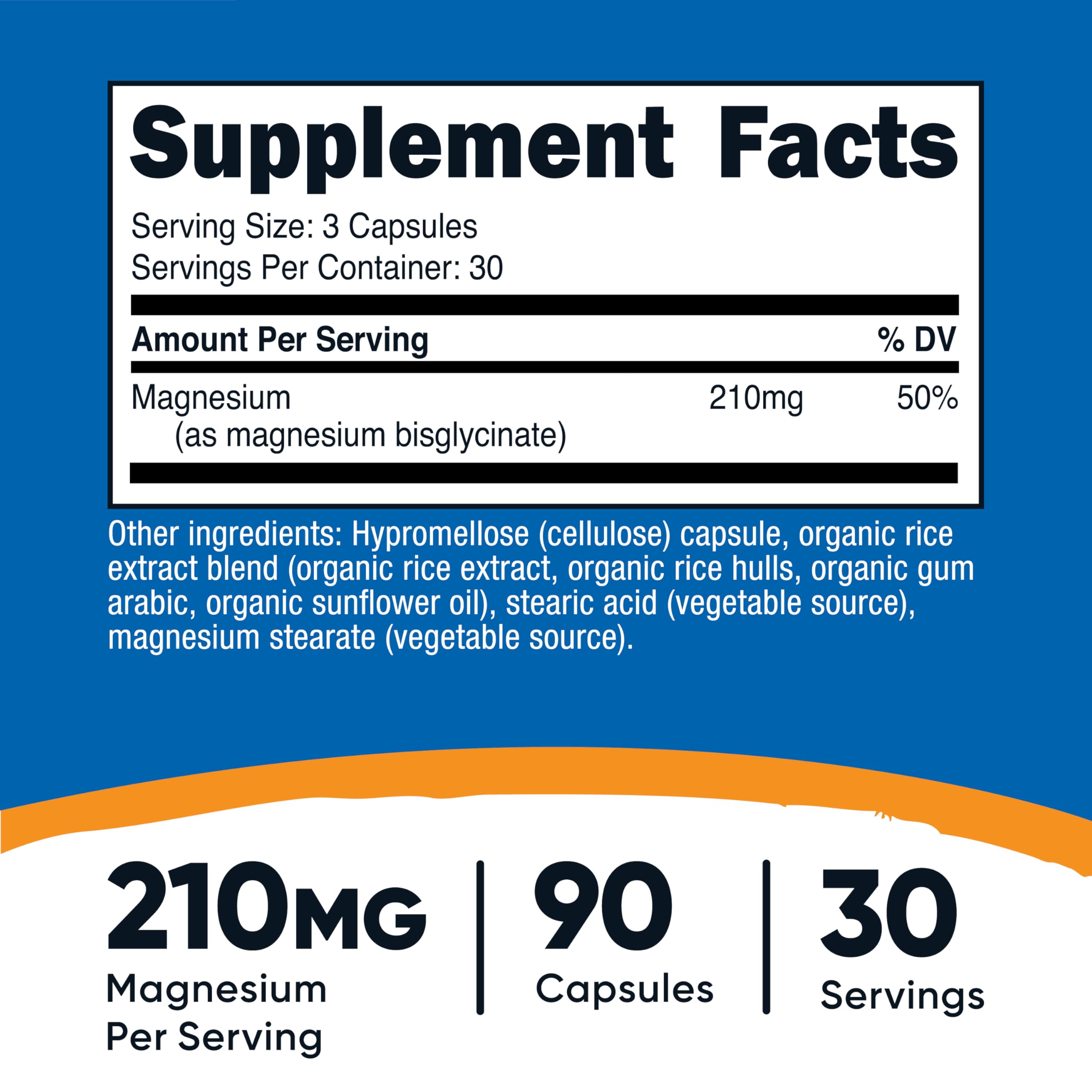 Nutricost Magnesium Glycinate Capsules – 210 mg per Serving | Gentle Absorption