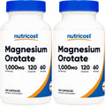 Nutricost Magnesium Orotate Capsules 1000mg – 120 Caps (Pack of 2) | 60 Servings per Bottle | 500mg per Capsule | Non-GMO, Gluten Free