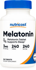 Nutricost Melatonin 3mg, 240 Tablets - Non-GMO, Gluten Free