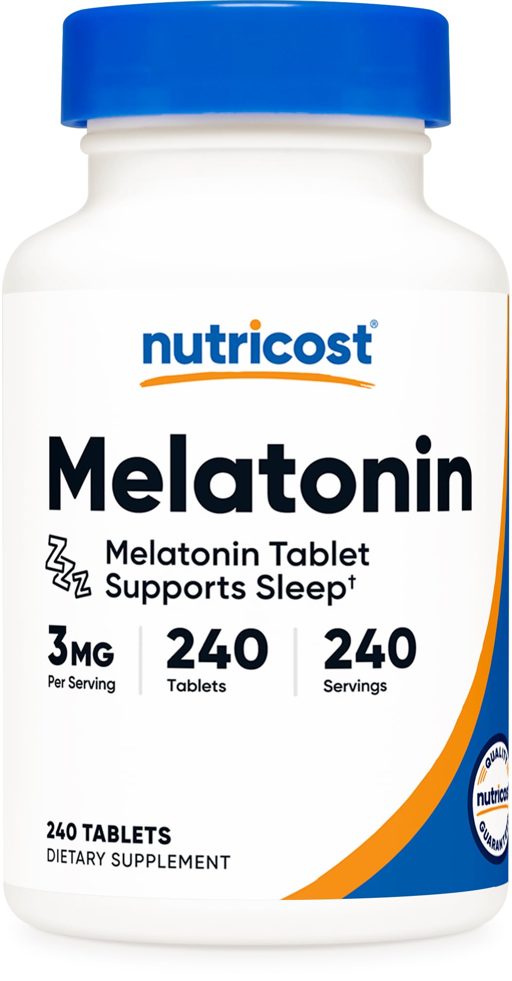 Nutricost Melatonin 3mg, 240 Tablets - Non-GMO, Gluten Free