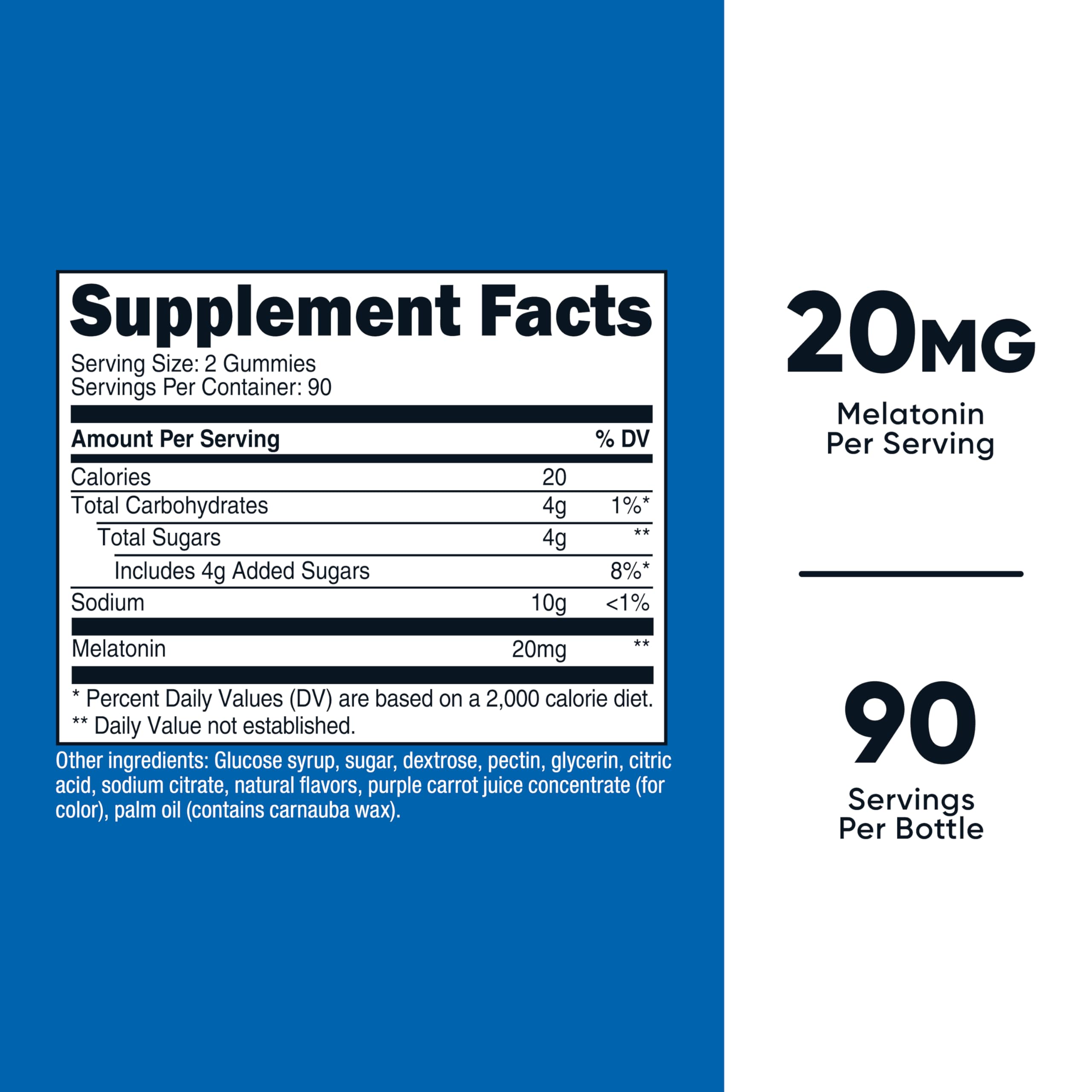 Nutricost Melatonin Gummies 20mg per Serving (180 Strawberry Flavored Gummies) - Gluten-Free