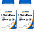 Nutricost Methylfolate 1000mcg – 120 Vegetarian Capsules (Gluten Free, Non-GMO) Pack of 2