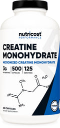 Nutricost Micronized Creatine Monohydrate 750mg Capsule | 125 Servings, 500 Capsules