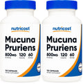 Nutricost Mucuna Pruriens 400mg Capsules - 800mg/Serving, Veggie Caps (Pack of 2)