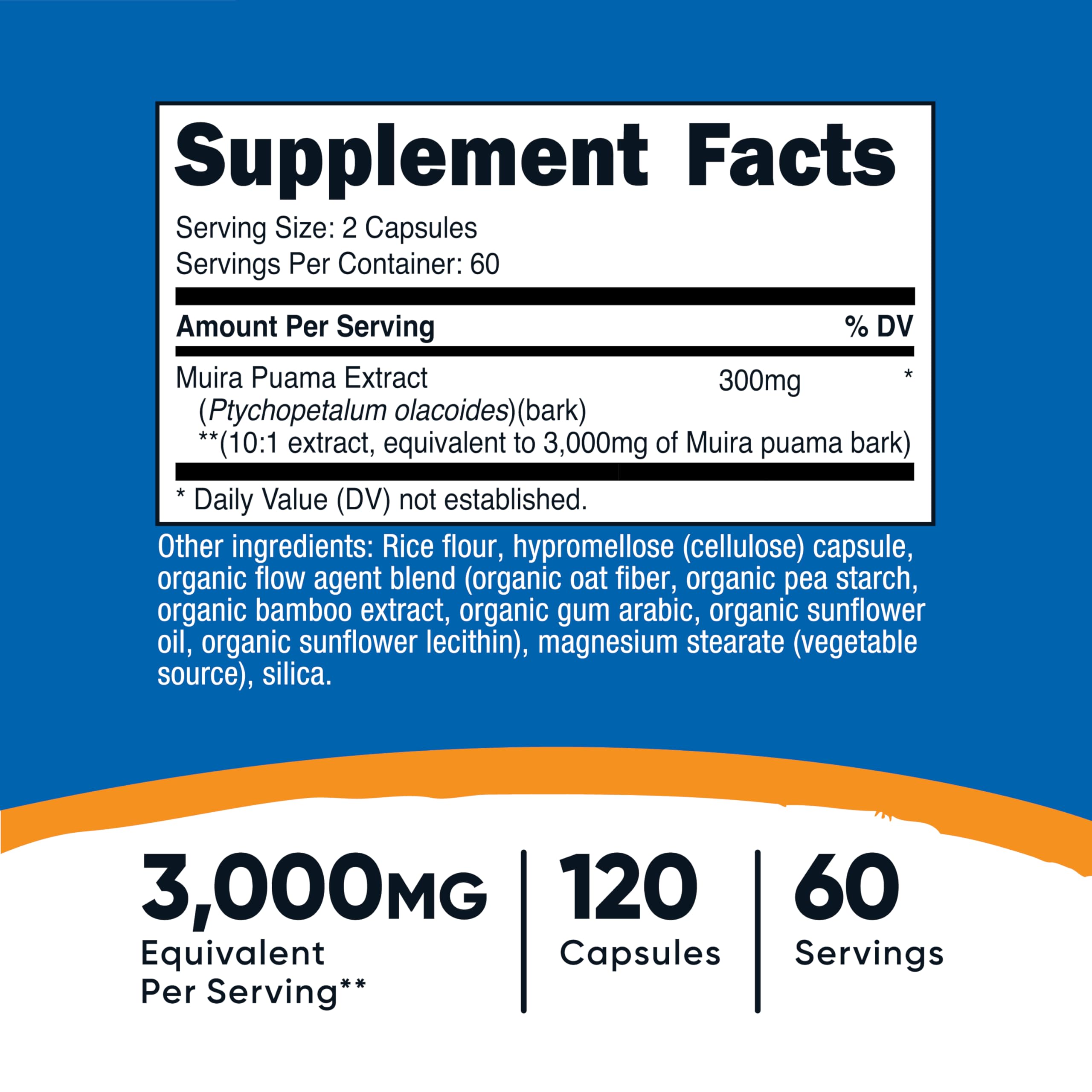 Nutricost Muira Puama Extract 3,000mg Equivalent | 120 Vegan Capsules