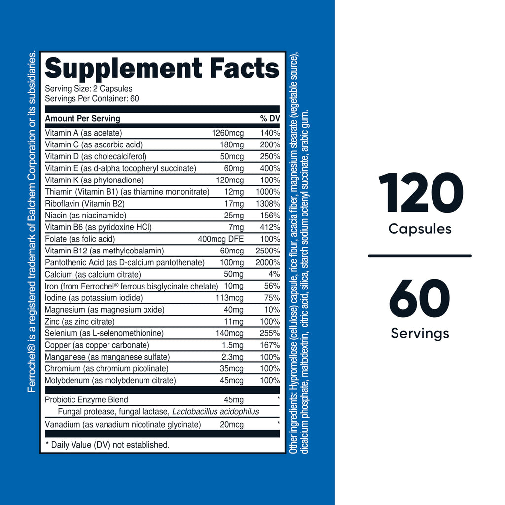 Nutricost Multivitamin with Probiotics – 120 Vegetarian Capsules | Packed with Vitamins & Minerals
