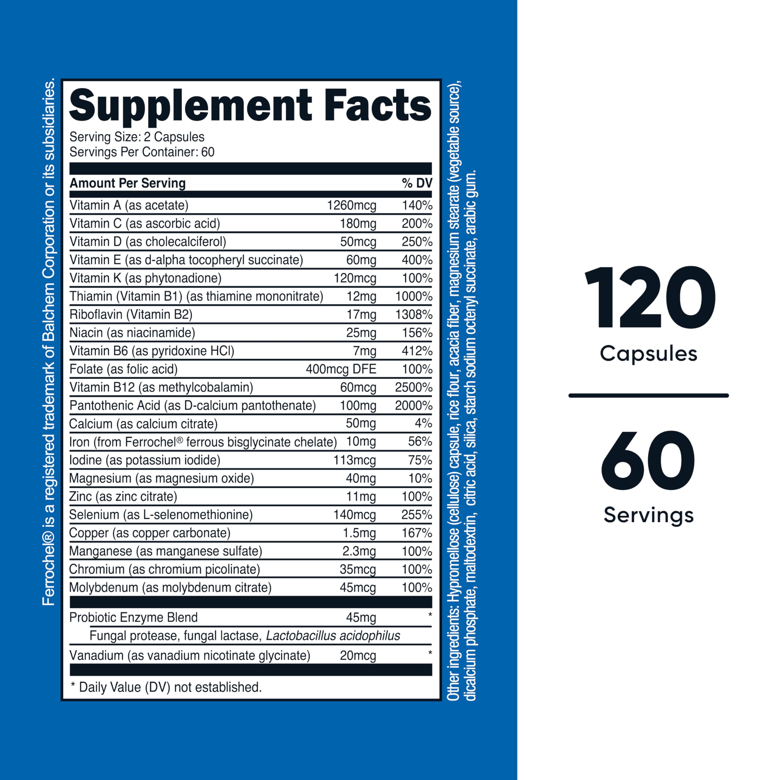 Nutricost Multivitamin with Probiotics – 120 Vegetarian Capsules | Packed with Vitamins & Minerals