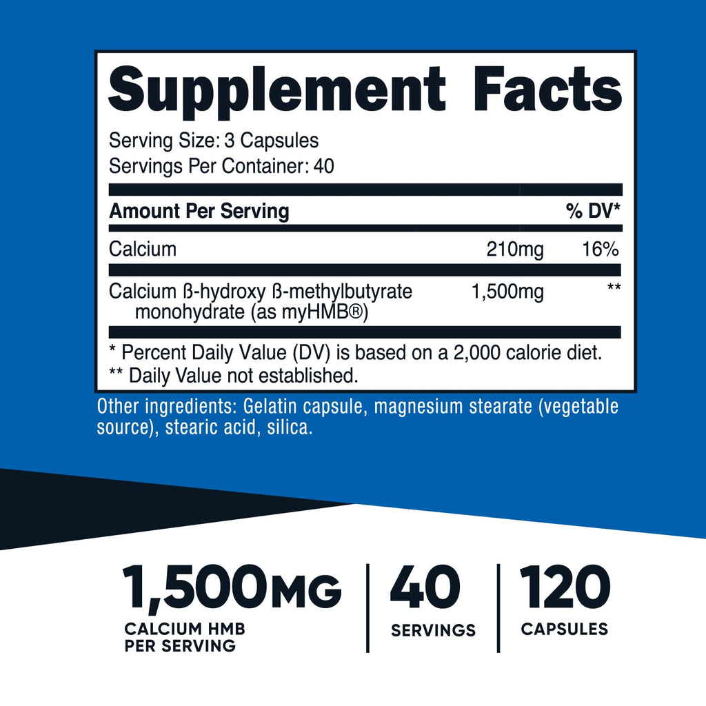 Nutricost myHMB Capsules 1,500MG - 120 Caps | Performance Line