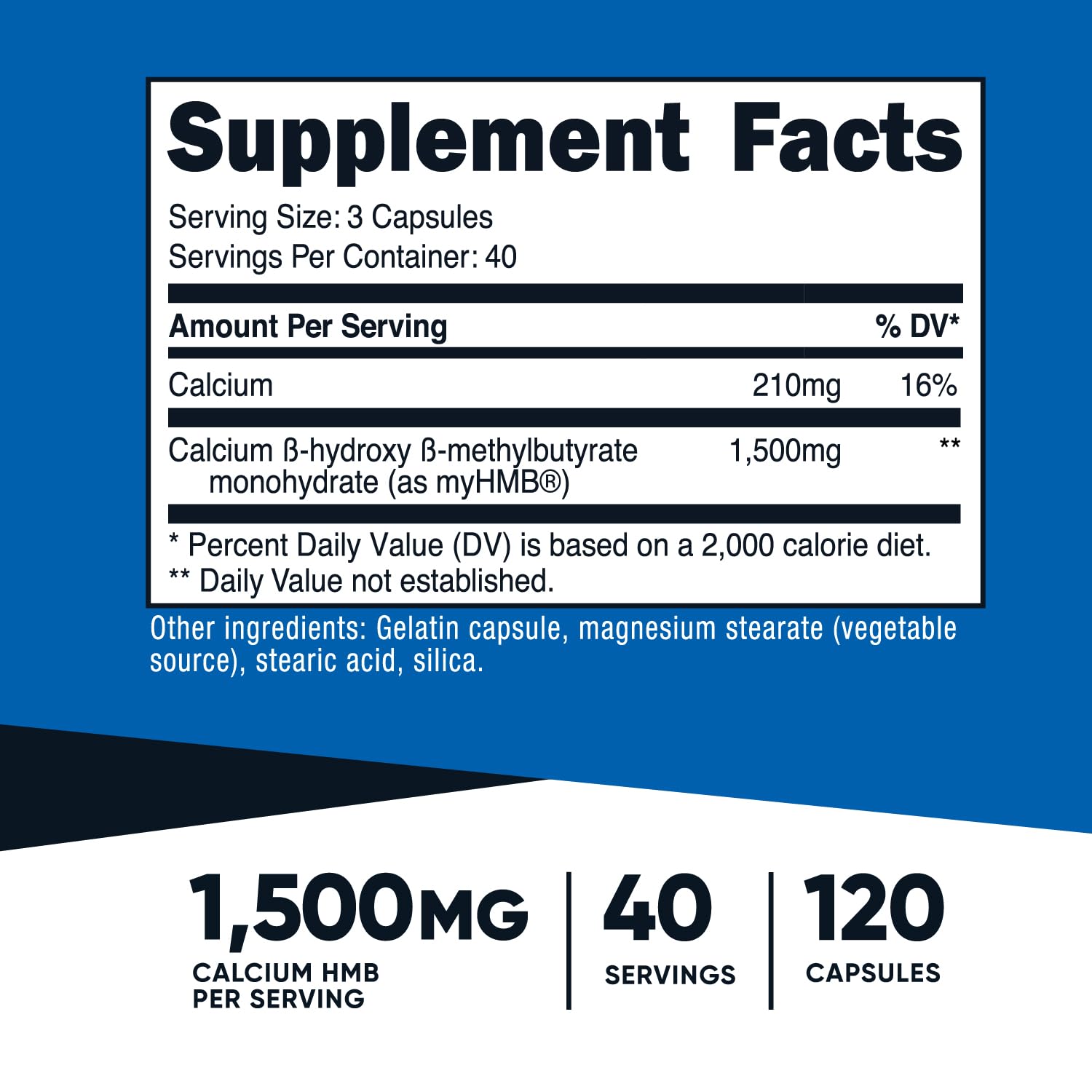 Nutricost myHMB Capsules 1,500MG - 120 Caps | Performance Line