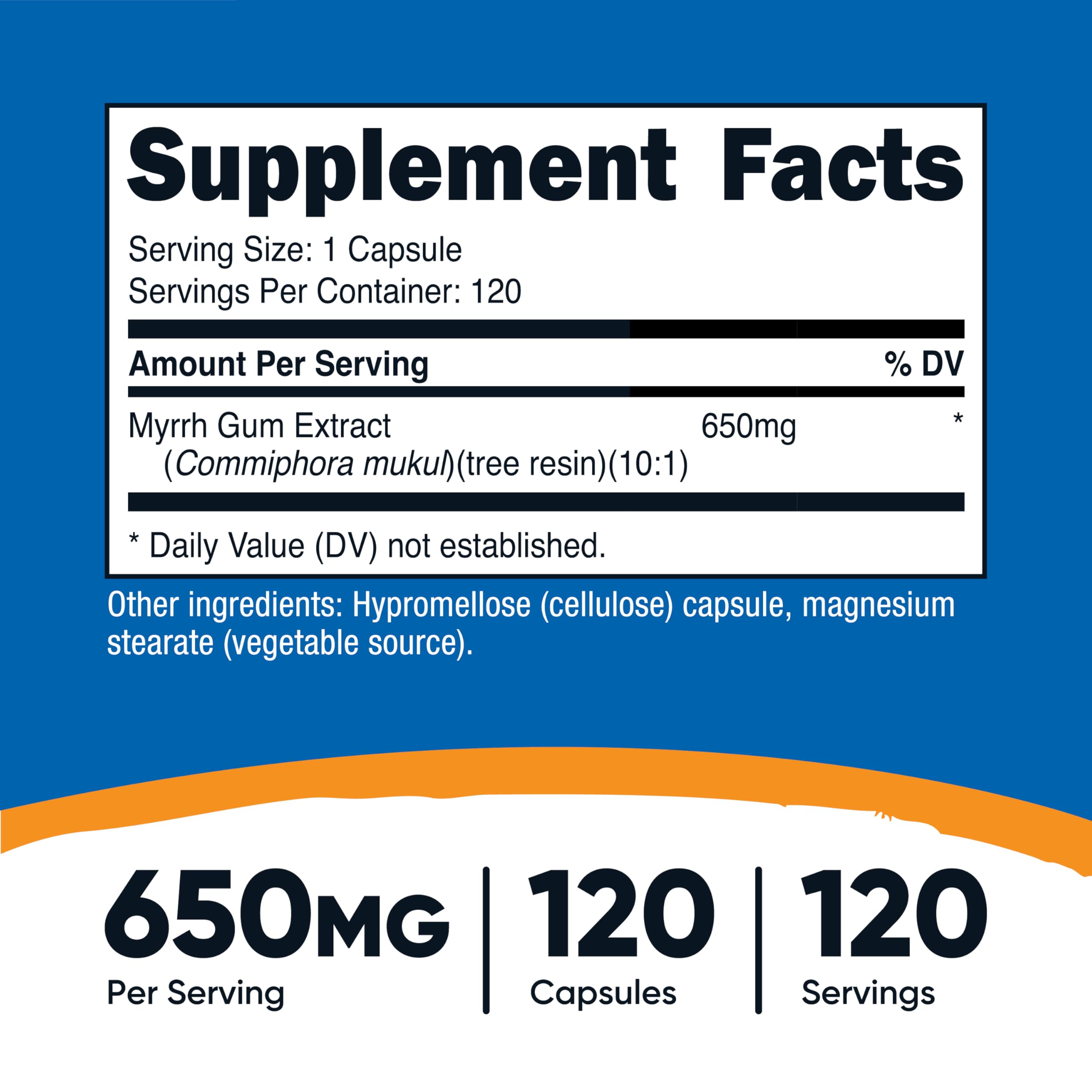 Nutricost Myrrh Extract Capsules 650 mg - 120 Count - Gluten Free, Vegetarian, Non-GMO