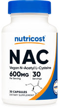 Nutricost NAC 600mg - 30 Vegan Capsules | GMO Free, Gluten Free