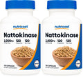 Nutricost Nattokinase 2000FU 120 Caps – Gluten Free, Non-GMO, Vegetarian (Pack of 2)