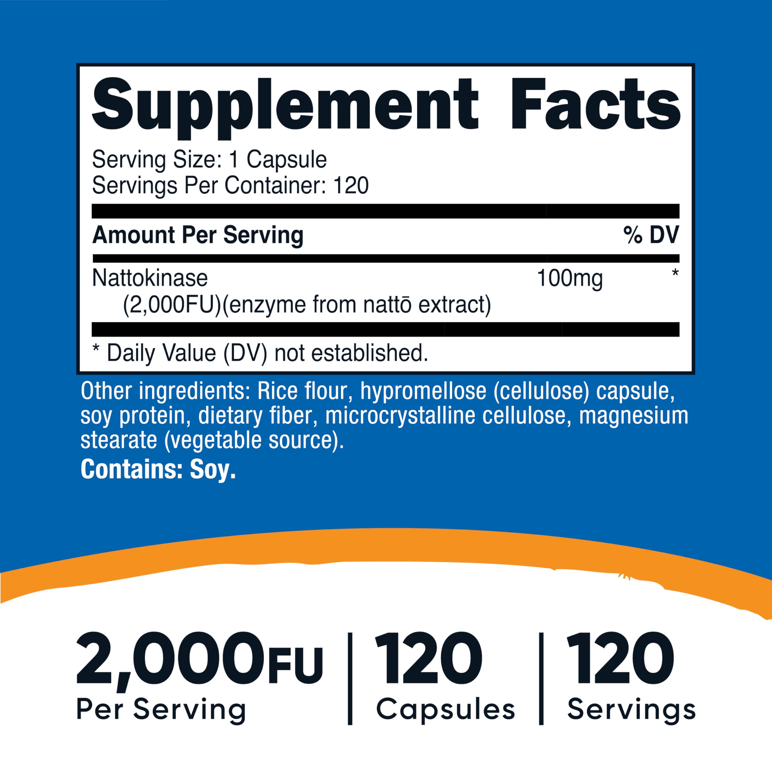 Nutricost Nattokinase 2000FU 120 Caps – Gluten Free, Non-GMO, Vegetarian (Pack of 2)