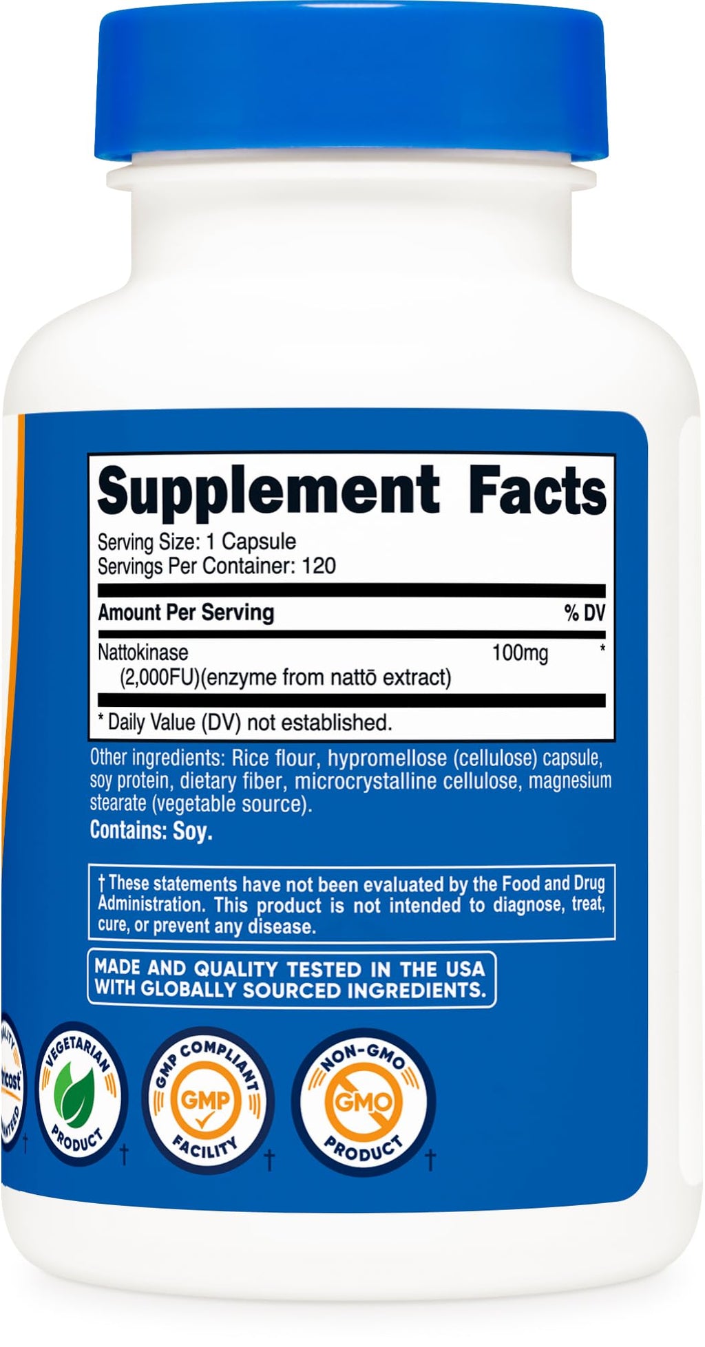 Nutricost Nattokinase 2000FU 120 Caps – Gluten Free, Non-GMO, Vegetarian (Pack of 2)