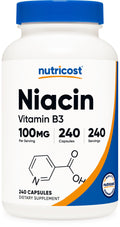 Nutricost Niacin 100mg – 240 Capsules | Gluten Free, Non-GMO