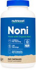 Nutricost Noni Capsules 500mg - 240 Count | CCOF Certified Organic Noni, Non-GMO, Gluten Free, Made in USA