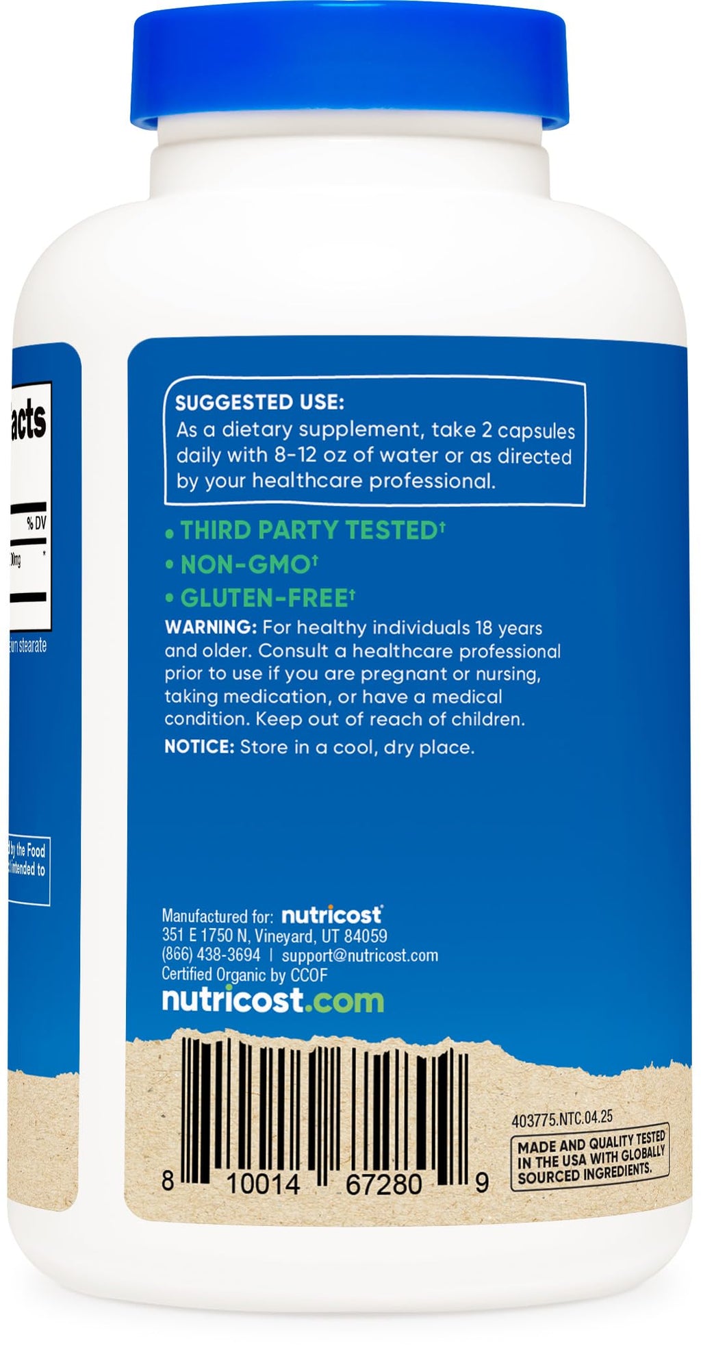 Nutricost Noni Capsules 500mg - 240 Count | CCOF Certified Organic Noni, Non-GMO, Gluten Free, Made in USA