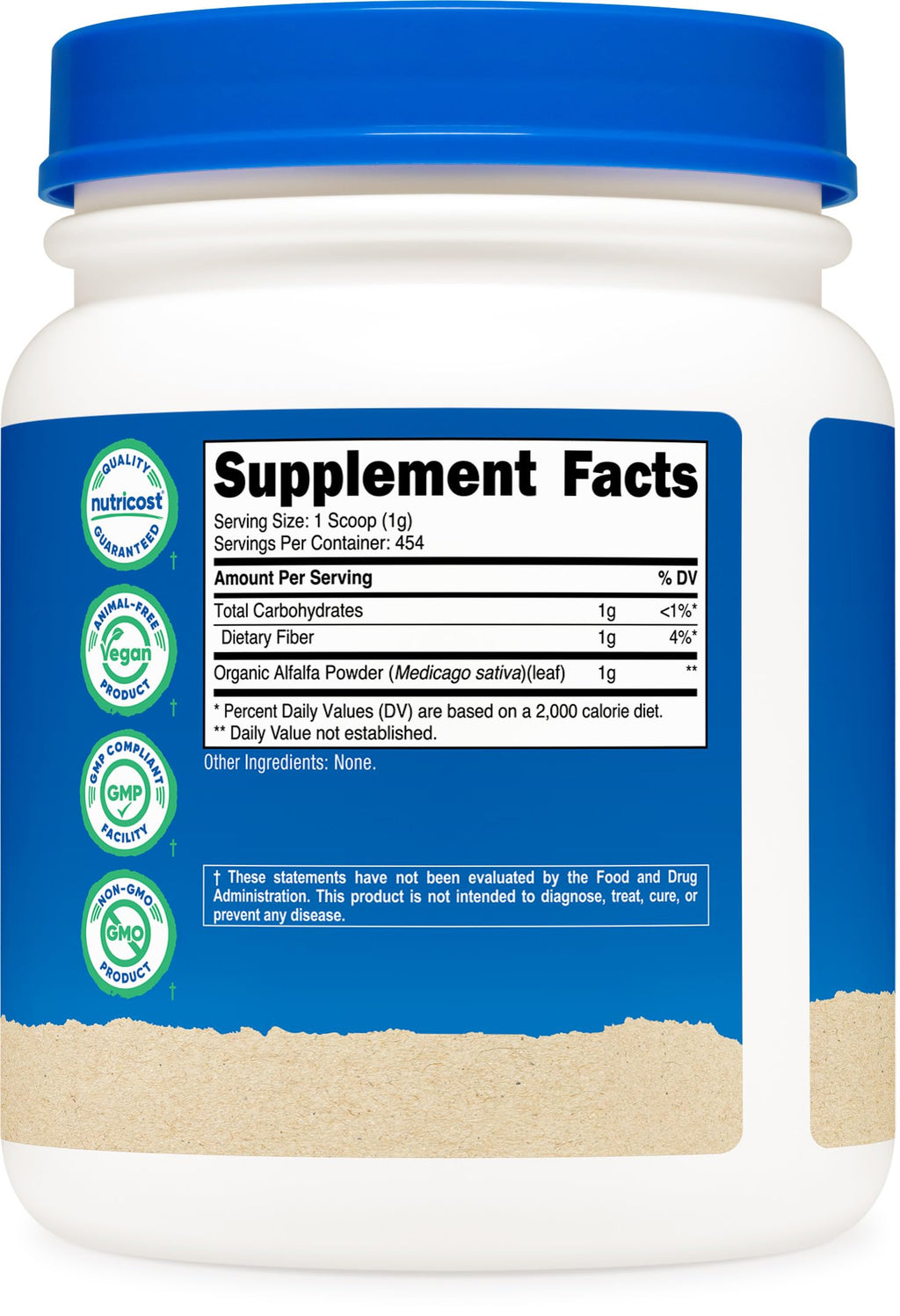 Nutricost Organic Alfalfa Powder 1LB - USDA Certified 100% Organic, Vegetarian, Non-GMO, Gluten Free