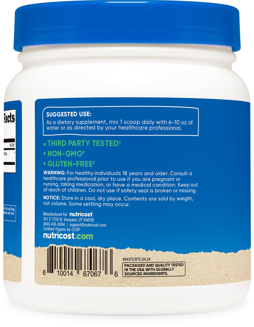 Nutricost Organic Astragalus Root Powder 1LB | Gluten Free, Non-GMO, Vegetarian