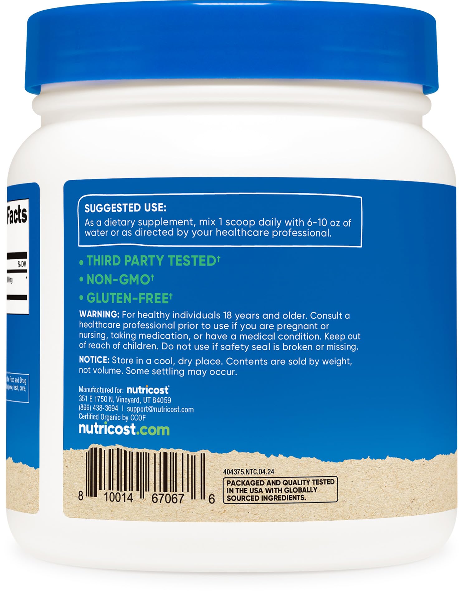 Nutricost Organic Astragalus Root Powder 1LB | Gluten Free, Non-GMO, Vegetarian