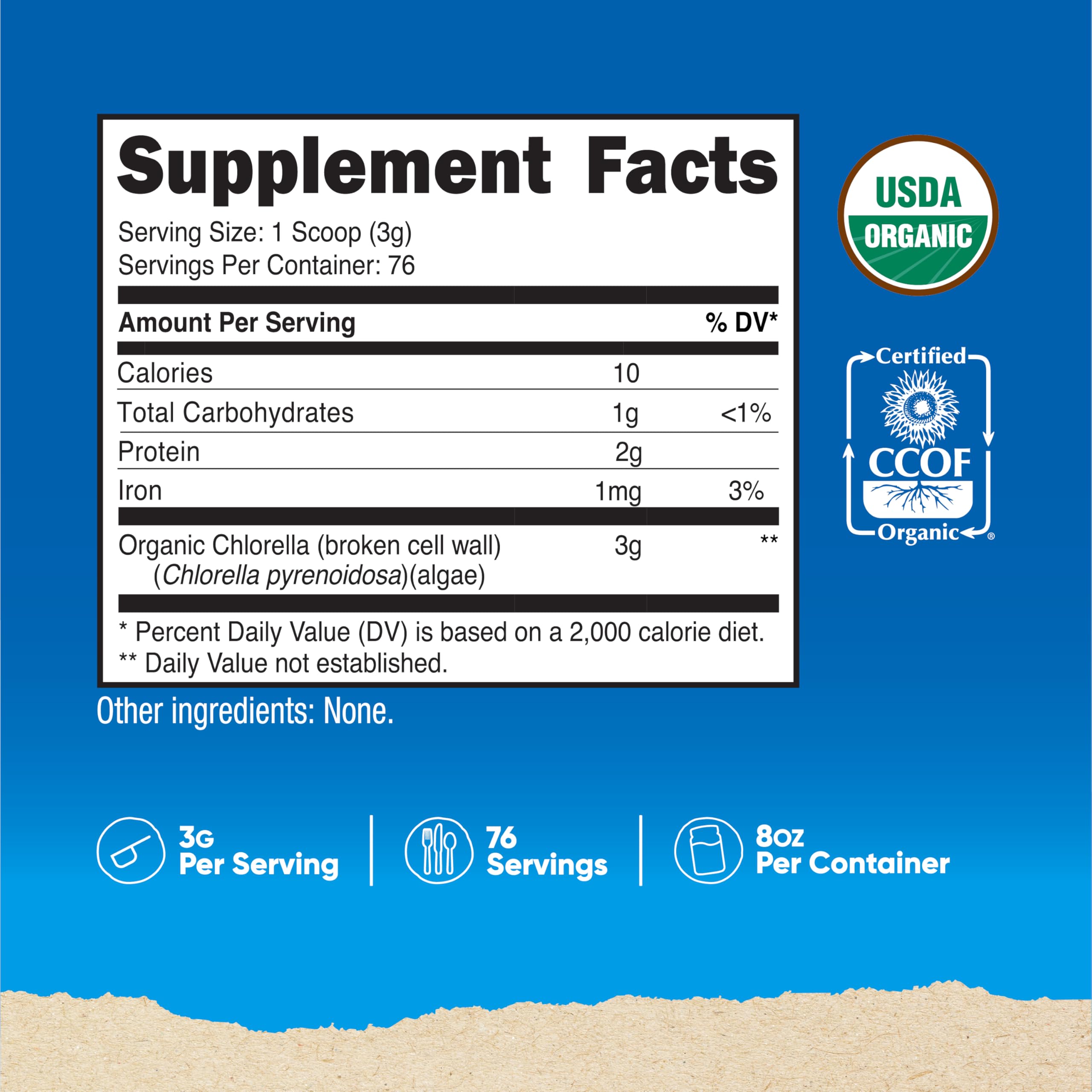 Nutricost Organic Chlorella Powder 8oz – 3000mg per Serving – Non-GMO & Gluten Free