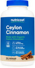 Nutricost Organic Cinnamon (Ceylon) 1200mg – 150 Veg Capsules | Gluten Free & Non-GMO