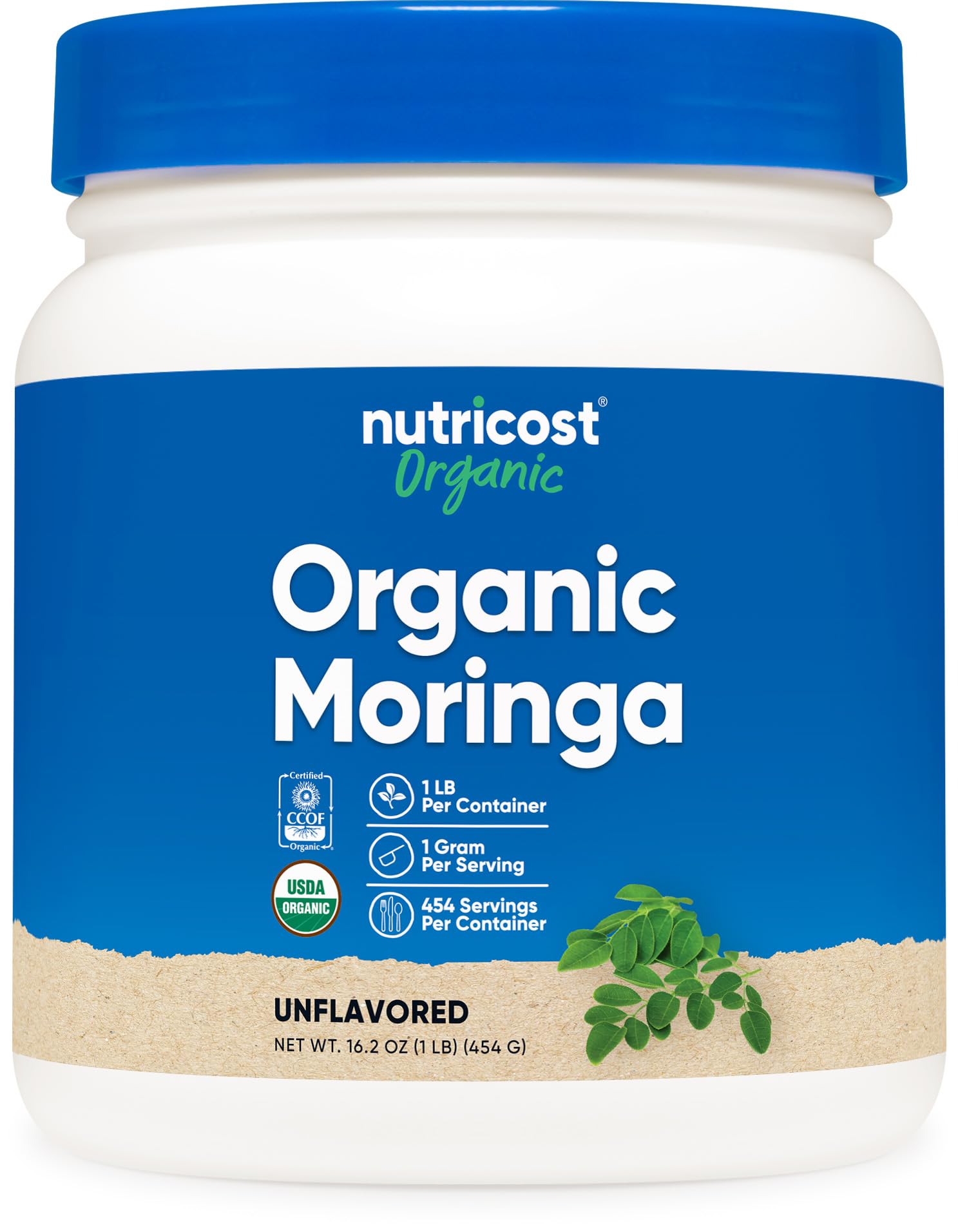 Nutricost Organic Moringa Powder 1LB (16oz) – Gluten Free, Non-GMO, Vegetarian Friendly