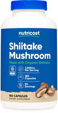 Nutricost Organic Shiitake Mushroom Capsules – 1000mg per Serving, 180 Vegetarian Capsules, 90 Servings, CCOF Organic