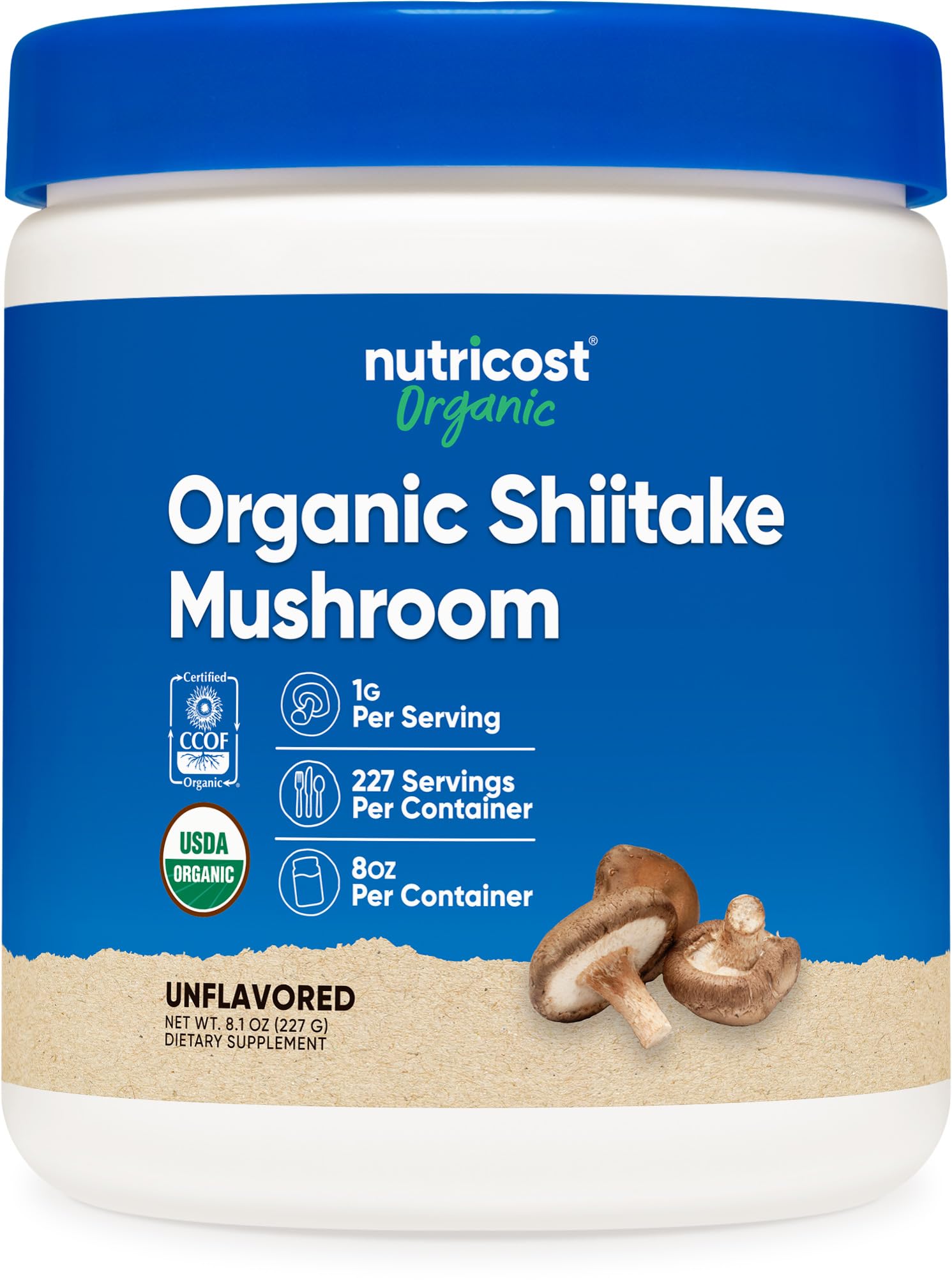 Nutricost Organic Shiitake Mushroom Powder 8oz – 100% Organic, Gluten Free, Non-GMO