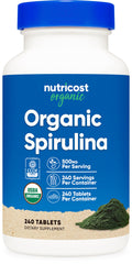 Nutricost Organic Spirulina 500mg - 240 Tablets | Gluten Free, Non-GMO