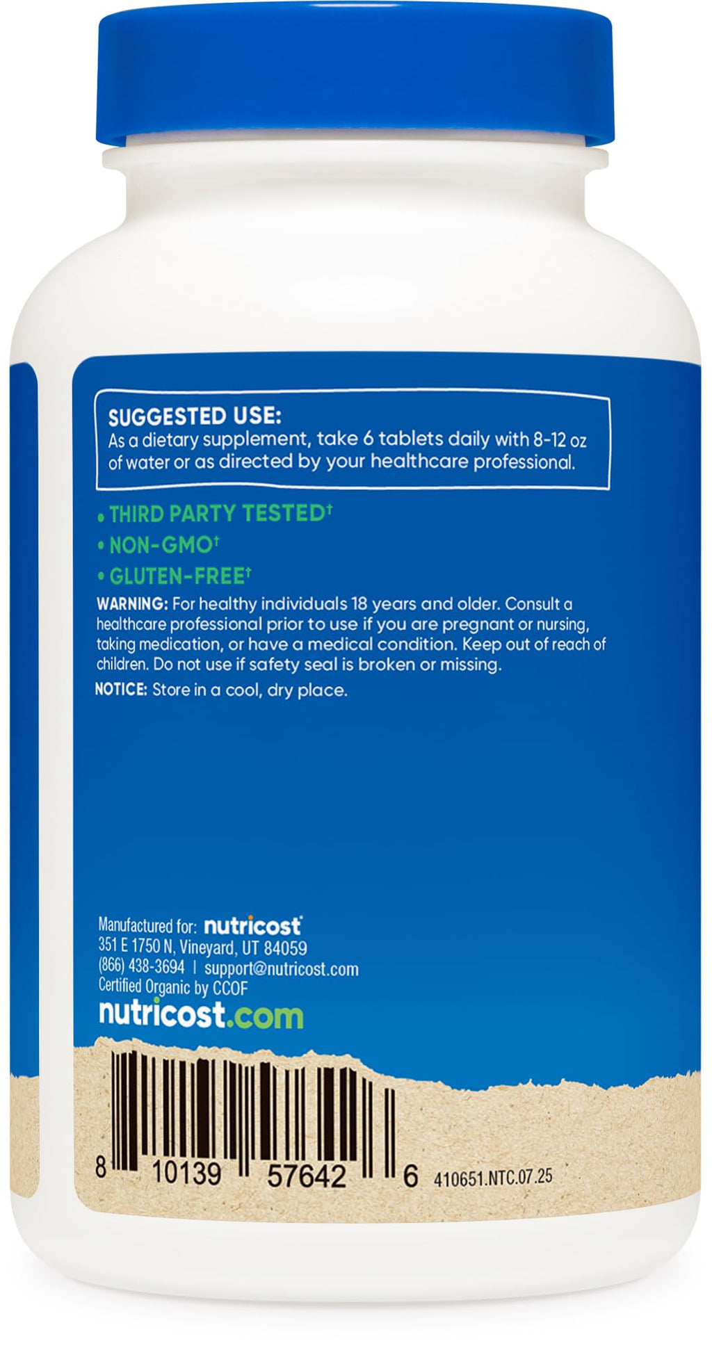 Nutricost Organic Spirulina + Chlorella – 360 Tablets, 60 Servings (USDA Organic)