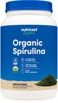 Nutricost Organic Spirulina Powder 2 LB - Pure, Certified Organic Spirulina