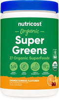 Nutricost Organic Super Greens Powder – Orange Sunrise (30 Servings)