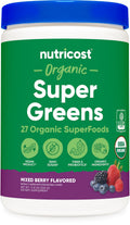 Nutricost Organic Super Greens Powder - Mixed Berry (30 Servings) | Vegan & USDA Organic