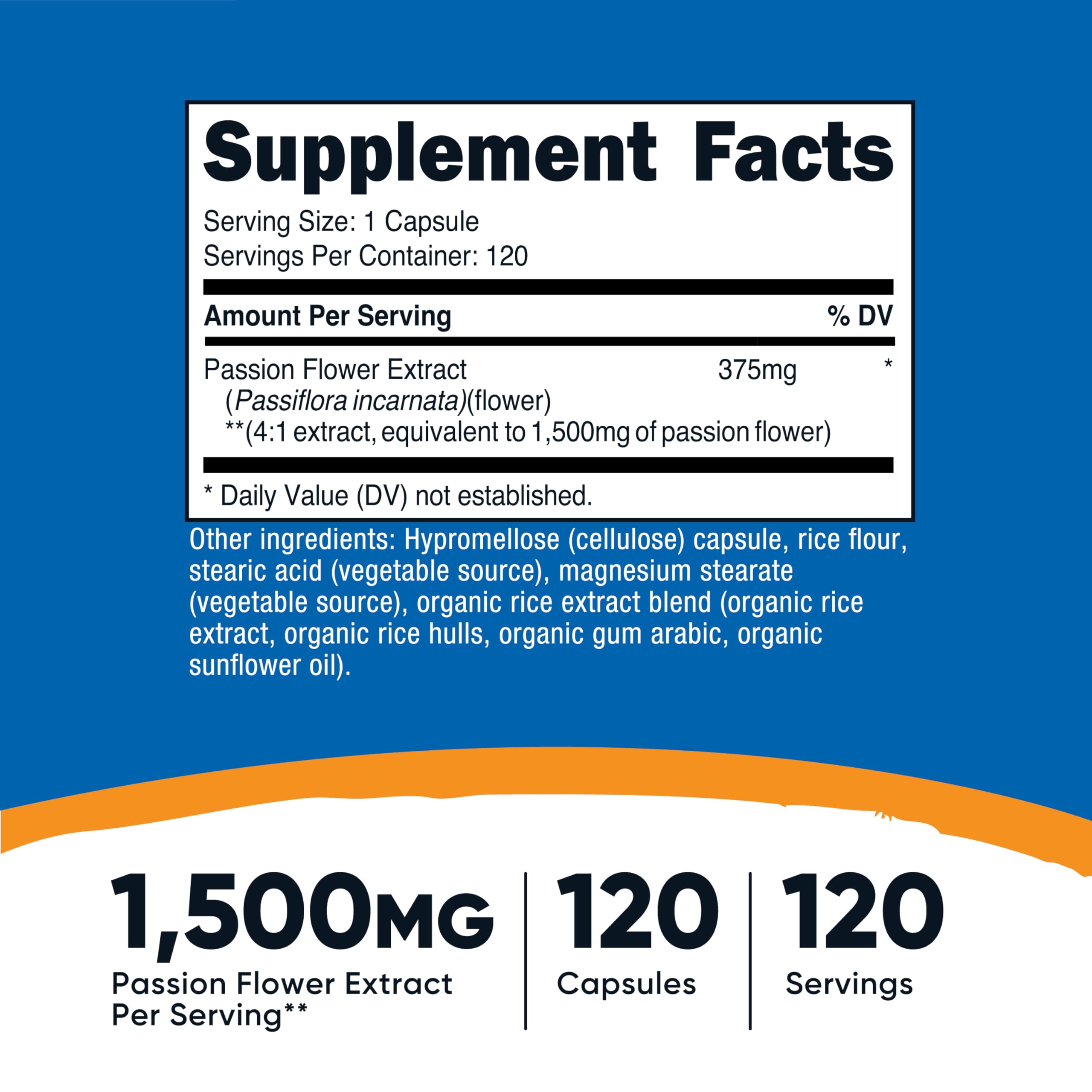 Nutricost Passion Flower Extract 1,500mg | 120 Capsules | Gluten Free, Non-GMO, Vegetarian
