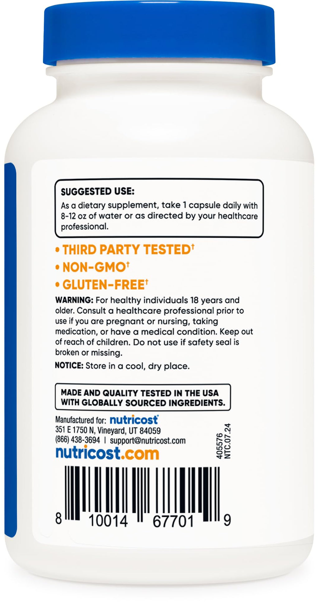 Nutricost Potassium Citrate 99mg, 240 Capsules – Gluten Free, Non-GMO
