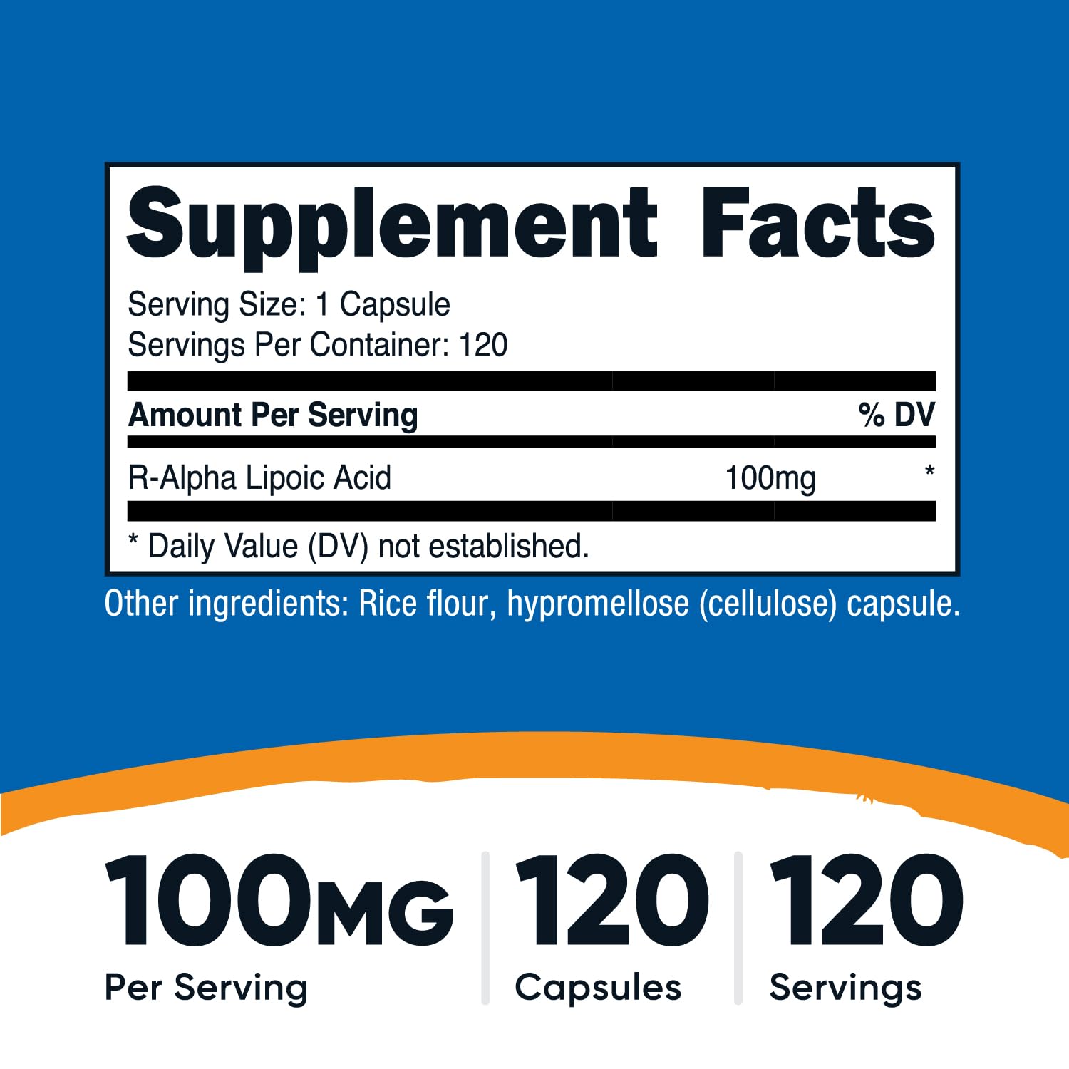 Nutricost R-Alpha Lipoic Acid 100mg, 120 Veggie Capsules – Non-GMO, Gluten Free