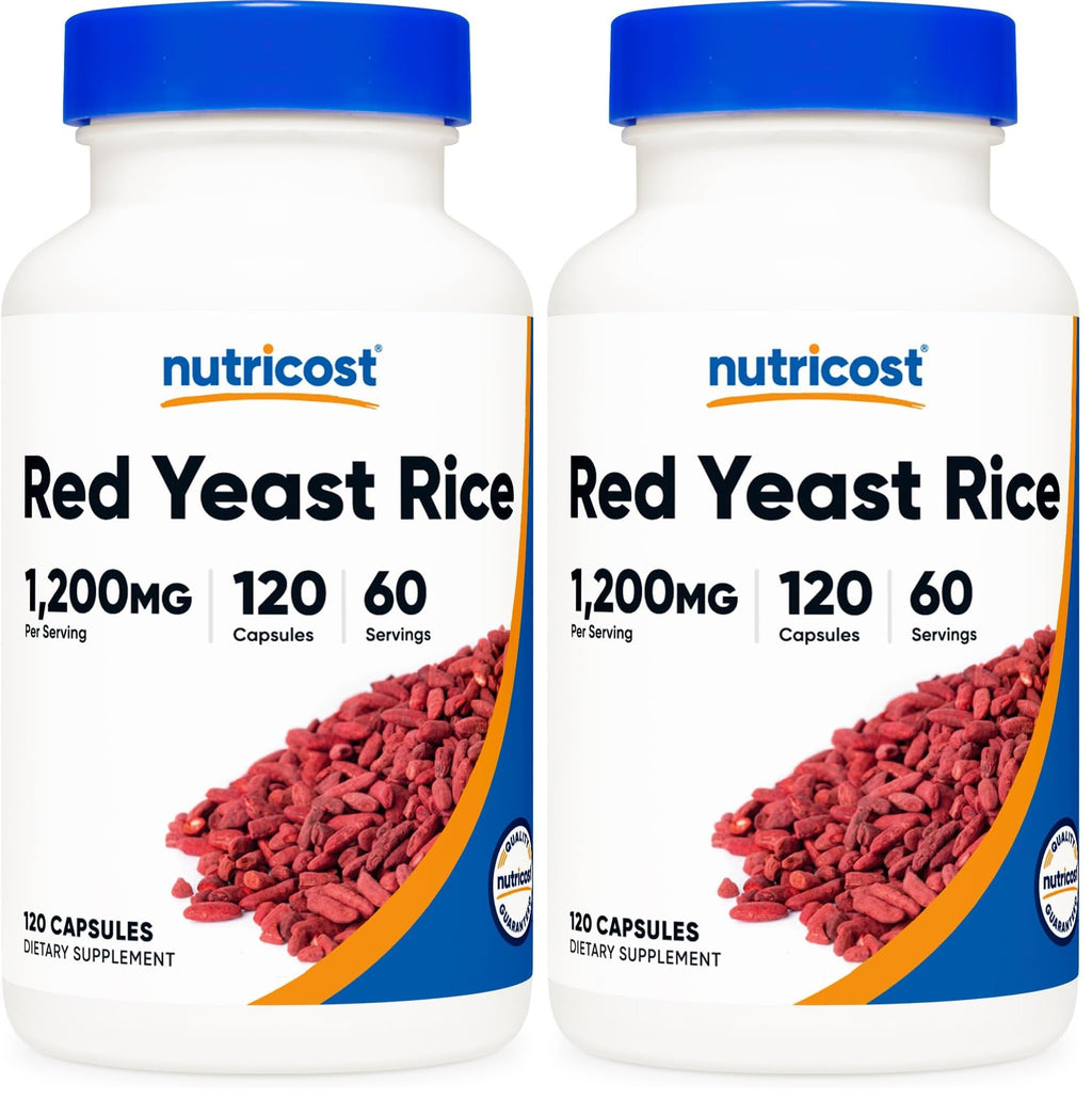 Nutricost Red Yeast Rice 1200mg - 120 Capsules, 60 Servings, Non-GMO, Gluten Free (Pack of 2)