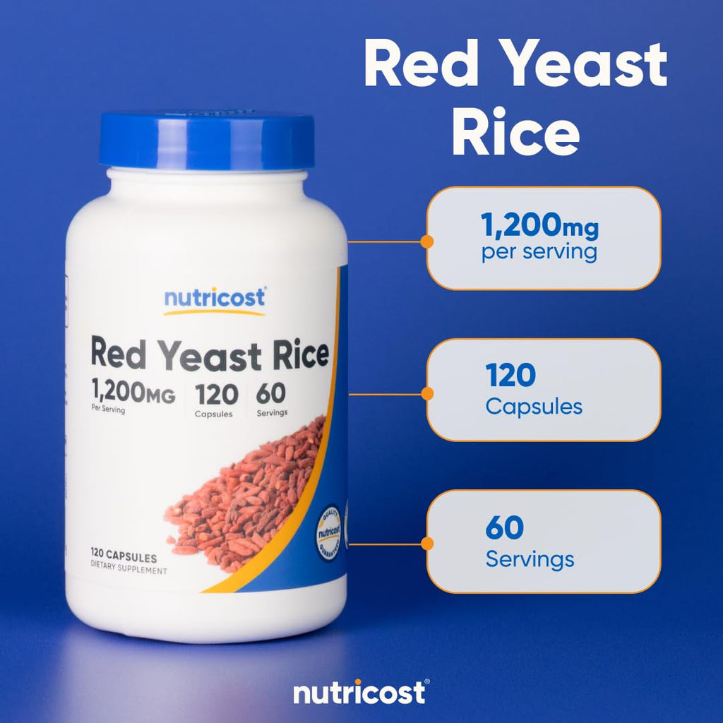 Nutricost Red Yeast Rice 1200mg - 120 Capsules, 60 Servings, Non-GMO, Gluten Free (Pack of 2)