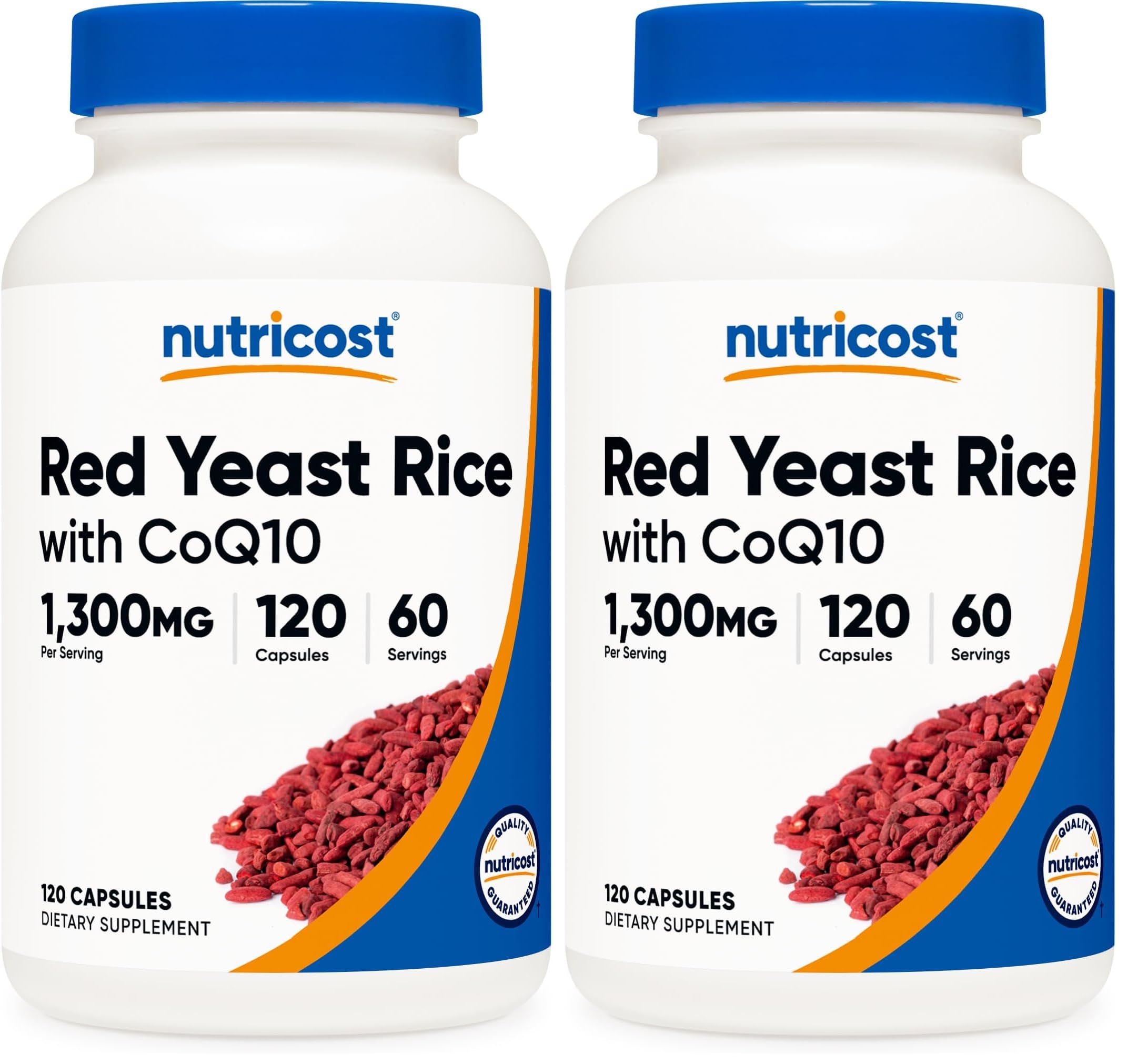 Nutricost Red Yeast Rice with CoQ10 1300mg – 120 Servings (Pack of 2) – Non-GMO, Gluten Free