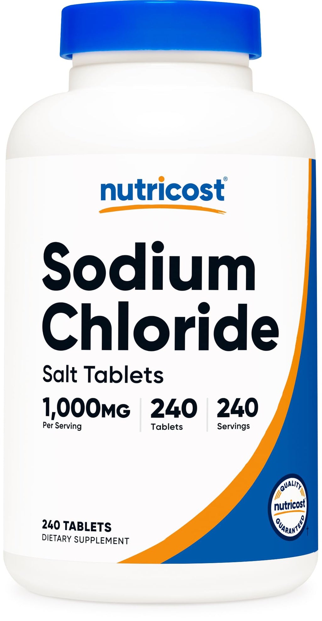 Nutricost Sodium Chloride 1000mg, 240 Tablets  Salt Tablets, Non-GMO, Gluten Free