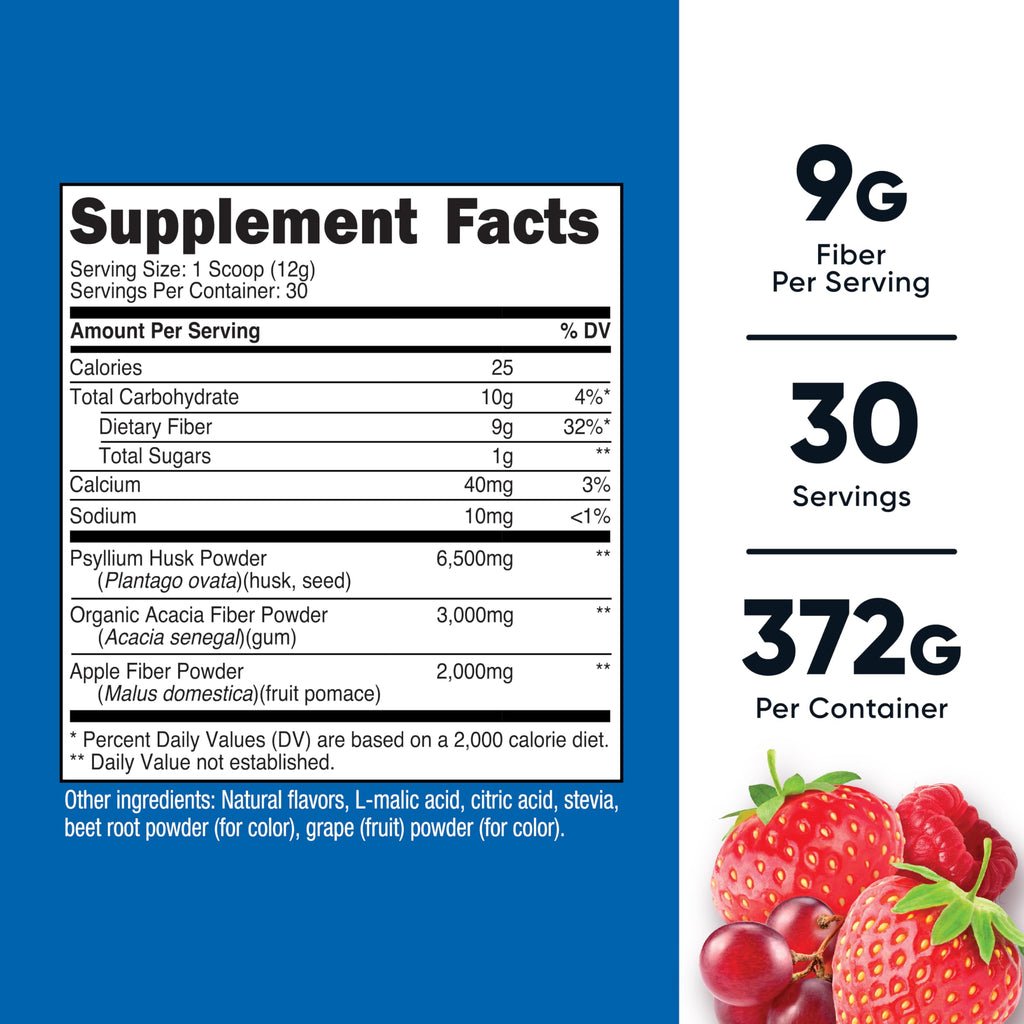 Nutricost Soluble Fiber (Berry Flavored) – 30 Servings | Vegan, Non-GMO, Gluten Free