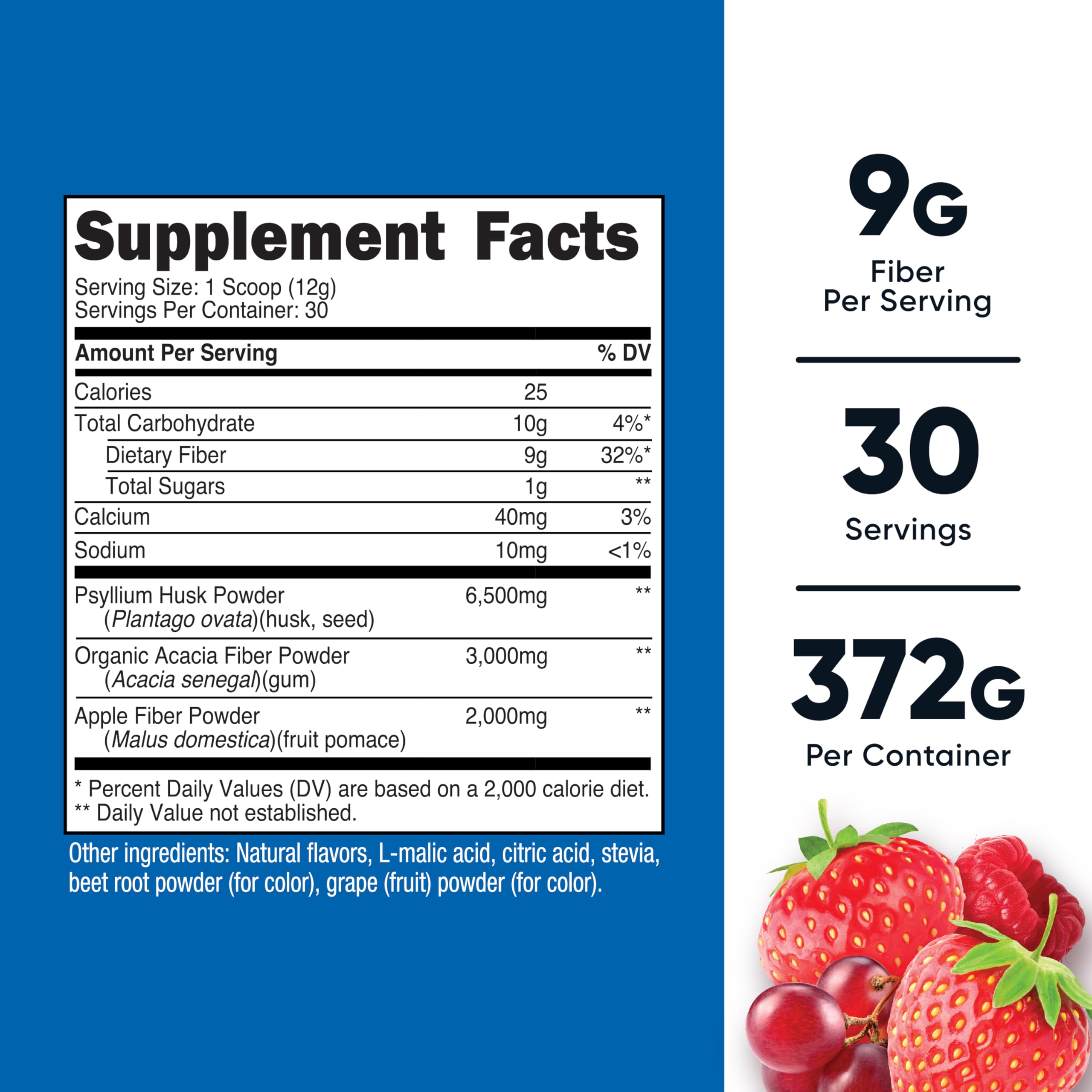 Nutricost Soluble Fiber (Berry Flavored) – 30 Servings | Vegan, Non-GMO, Gluten Free