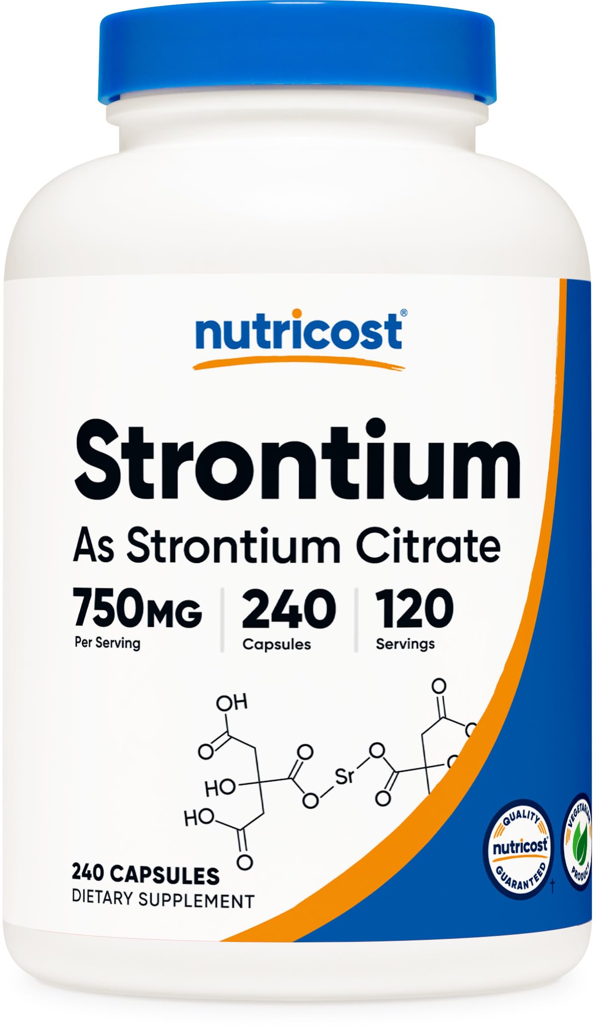 Nutricost Strontium Capsules 750mg, 240 Veggie Capsules – Vegetarian, Non-GMO, Gluten Free
