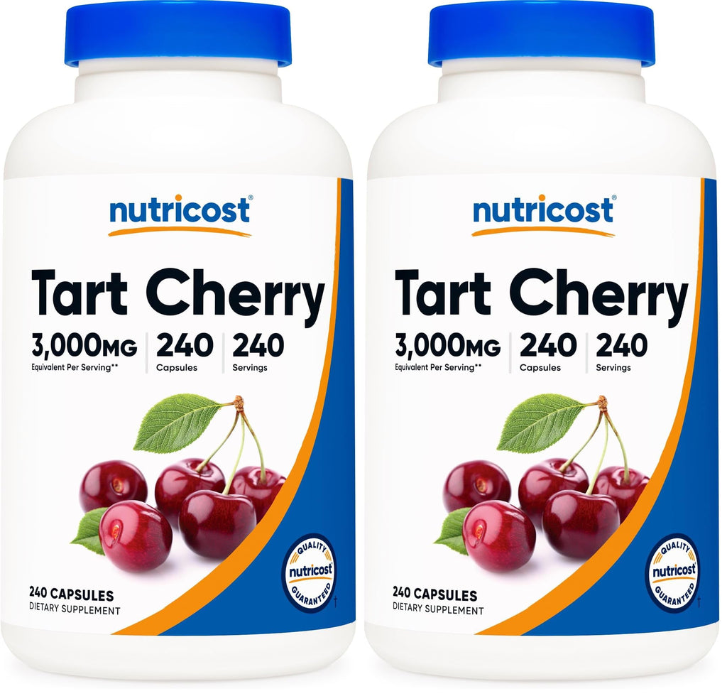 Nutricost Tart Cherry Extract 3000mg – 240 Vegetarian Capsules | Gluten Free, Non-GMO (Pack of 2)