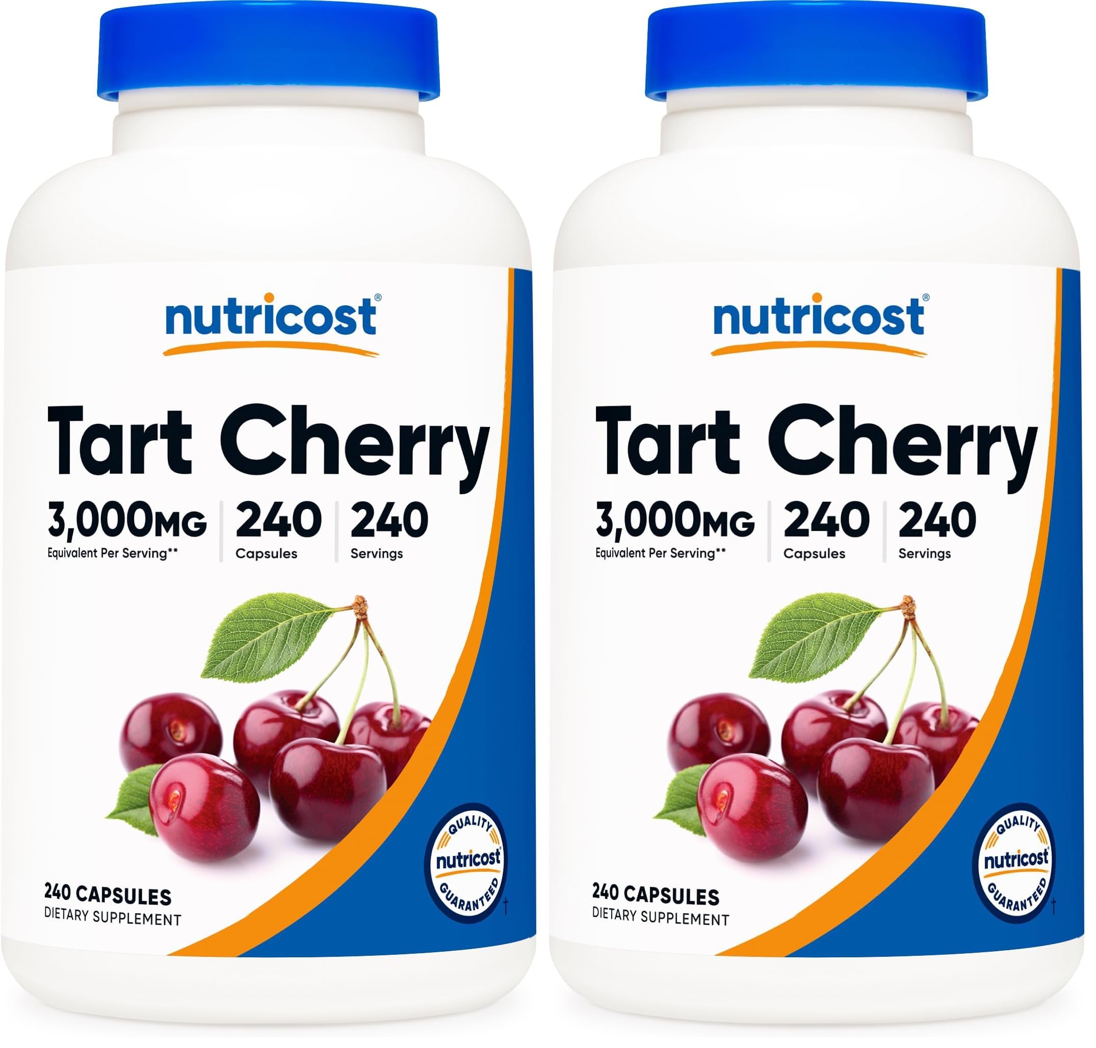 Nutricost Tart Cherry Extract 3000mg – 240 Vegetarian Capsules | Gluten Free, Non-GMO (Pack of 2)