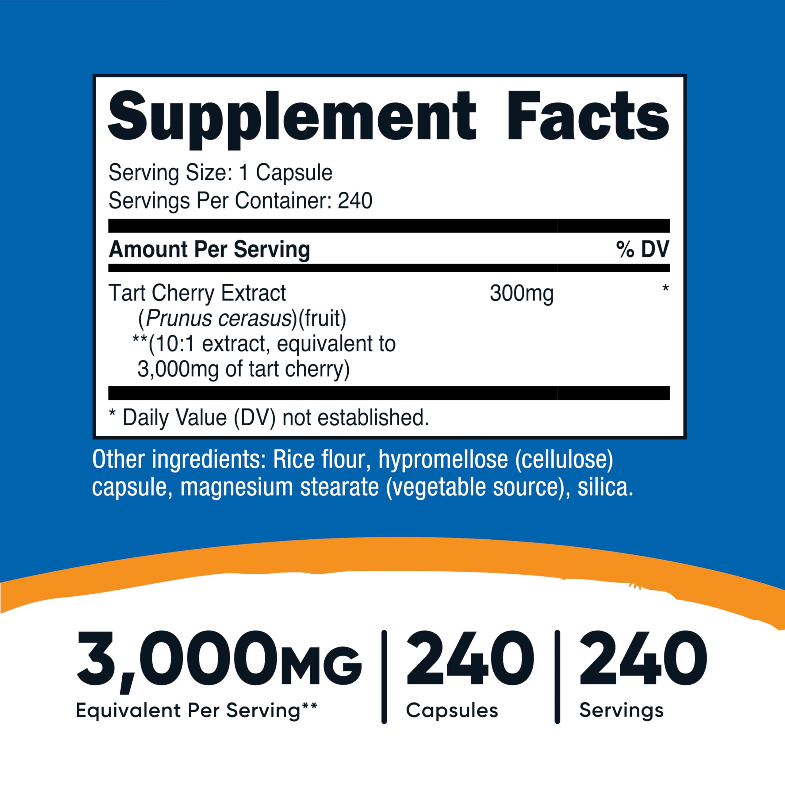 Nutricost Tart Cherry Extract 3000mg – 240 Vegetarian Capsules | Gluten Free, Non-GMO (Pack of 2)